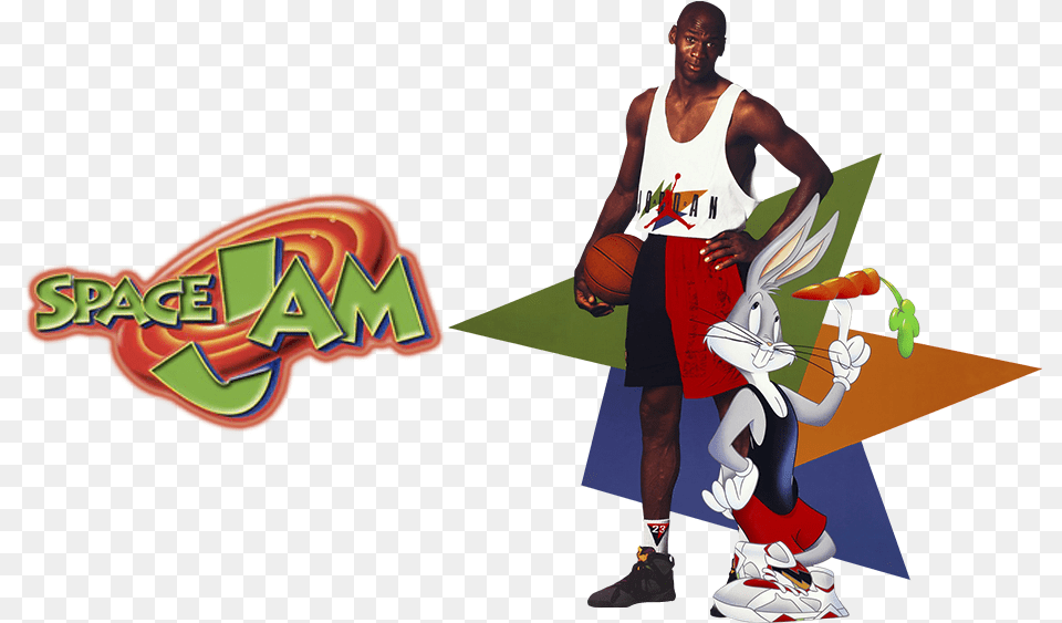 Space Jam 3 Image Michael Jordan And Bugs Bunny, Teen, Shoe, Person, Male Free Png Download