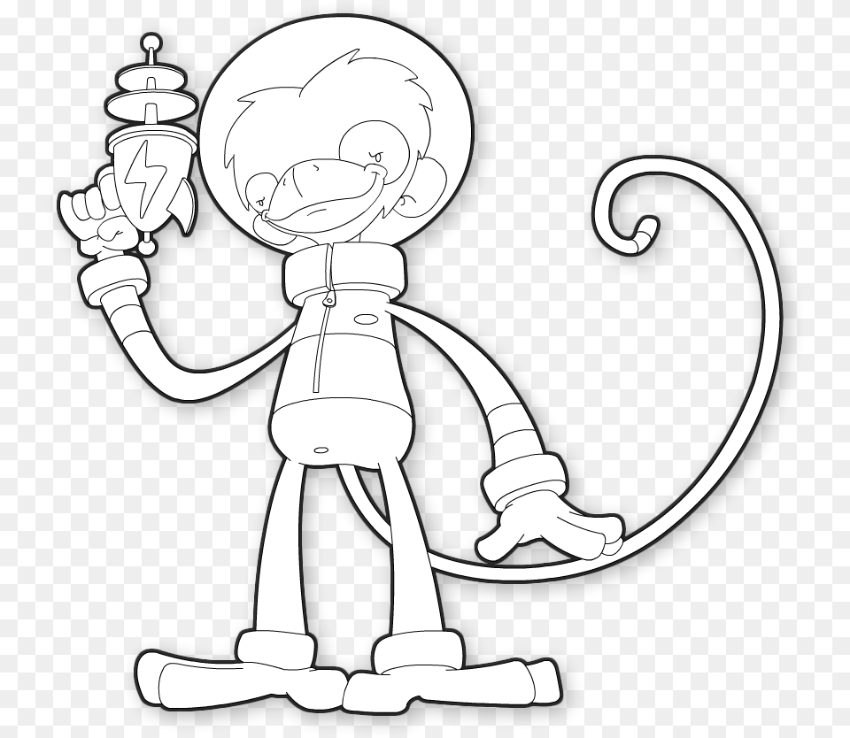 Space Monkey Vector Outline Illustration, Stencil, Baby, Person Png Image