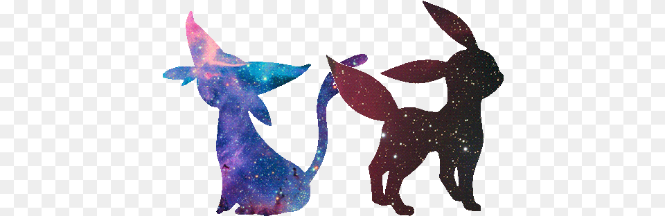 Space Nebula Eevee Espeon Umbreon Pokemon Espeon Y Umbreon, Purple, Night, Nature, Outdoors Png Image