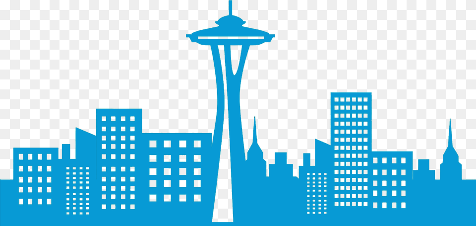 Space Needle Iwcre Blue Seattle Commercial Property Commercial Real Estate Clip Art, City, Cross, Symbol, Water Free Png Download