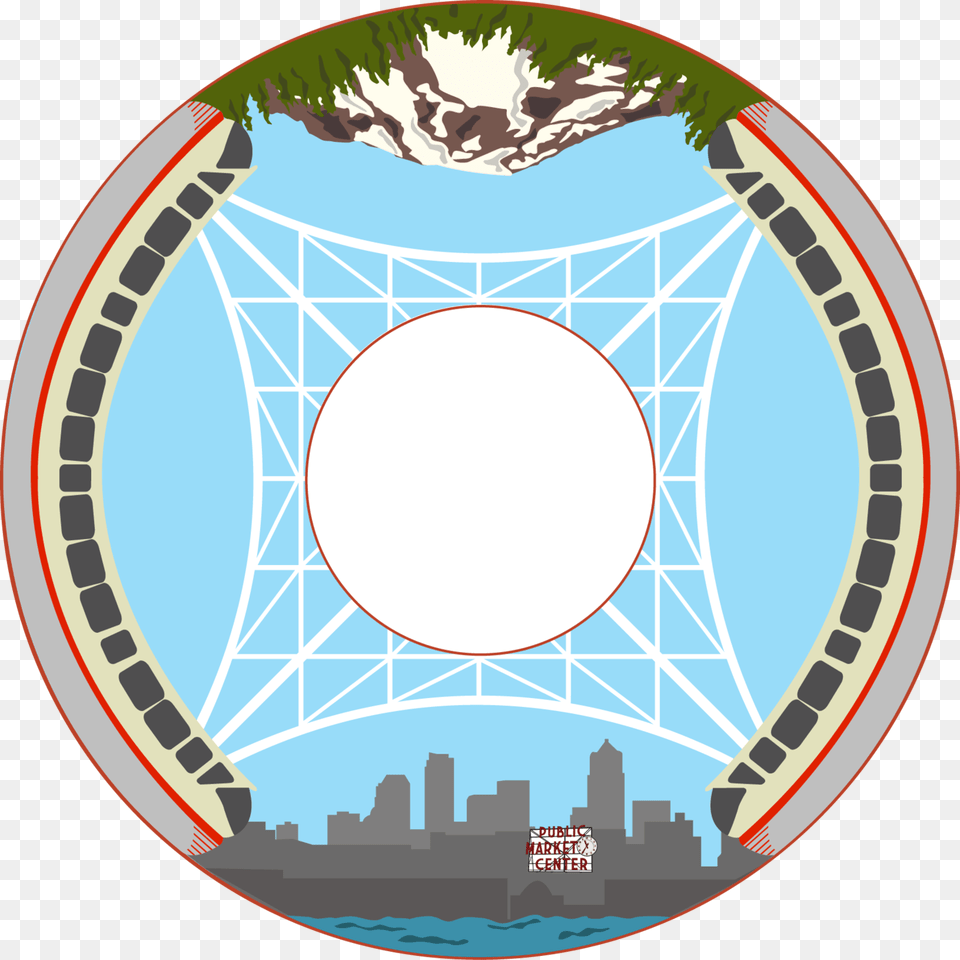 Space Needle Redesign Circle, Amusement Park, Disk, Fun, Roller Coaster Free Png