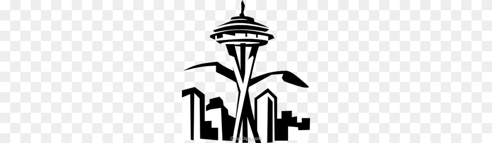 Space Needle Silhouette Transparent Images With Cliparts, Cross, Symbol, Stencil, Architecture Png Image