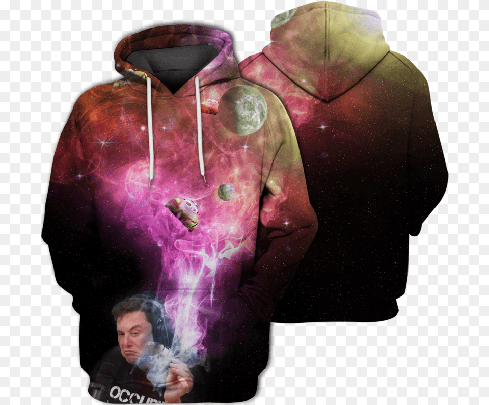 Space Roadster Transparent Elon Musk Smoking Universe Shirt, Sweatshirt, Sweater, Knitwear, Hoodie Png Image