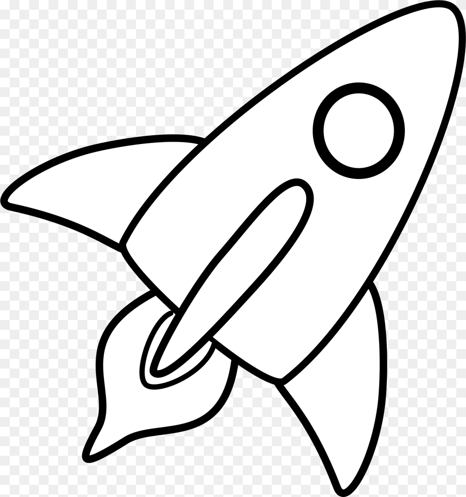 Space Rocket Clip Art Bla Clip Art Rocket Ship Black And White, Stencil, Animal, Fish, Sea Life Png Image