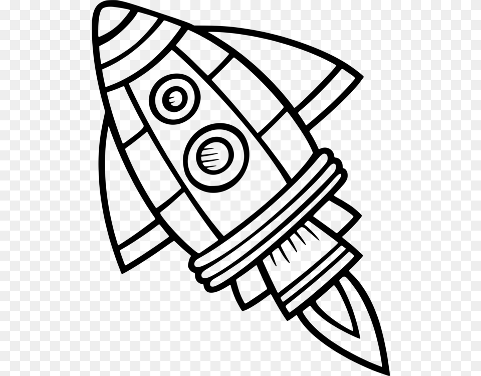 Space Ship Line Art, Gray Free Transparent Png