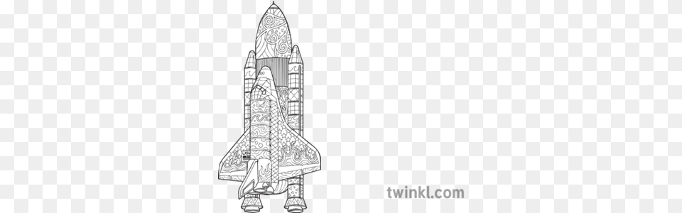 Space Shuttle Mindfulness Science Week Ks2 Black And White Illustration, Aircraft, Spaceship, Transportation, Vehicle Free Png