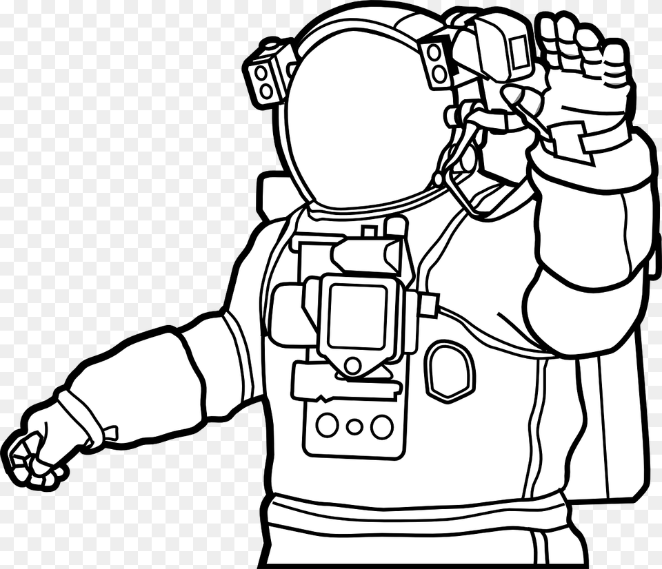 Space Suit Astronaut Helmet Astronaut Clipart Black And White, Photography, Body Part, Hand, Person Free Png Download