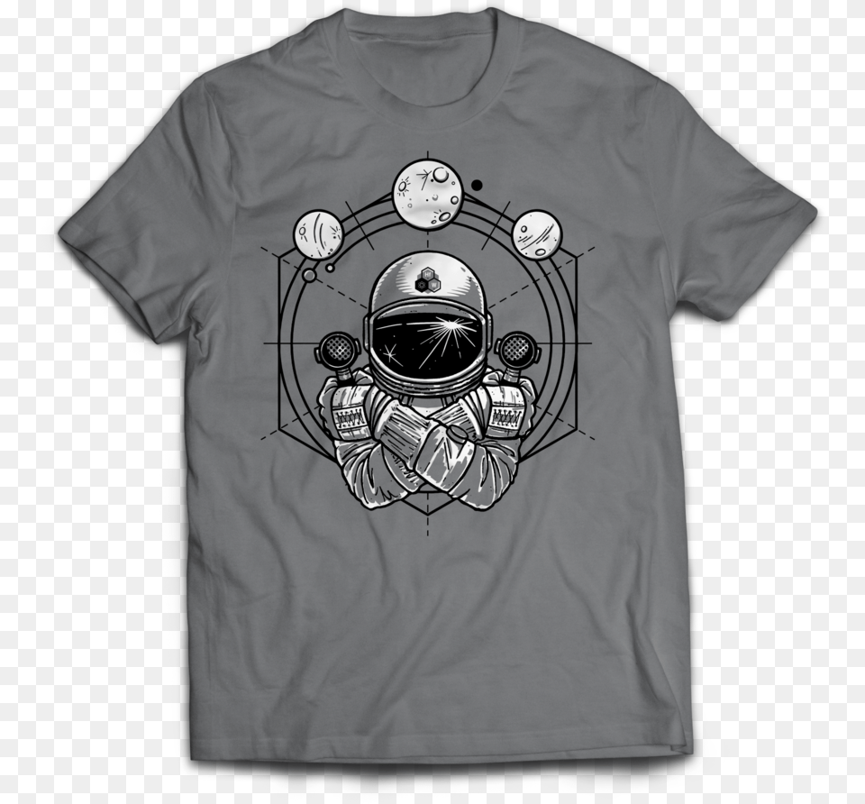 Spaceman Grey T Shirt Mockup Front, Clothing, T-shirt, Adult, Male Free Transparent Png
