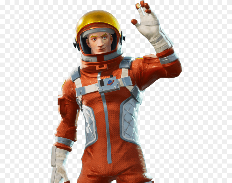 Spaceman Skin Epic Games Fortnite Video Game Quotes Fortnite Orange Astronaut Skin, Helmet, Baby, Person, Glove Png Image