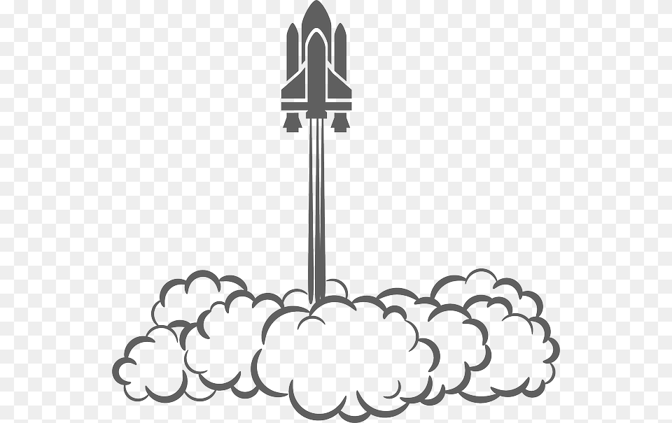 Spaceship Clipart Smoke, Launch, Weapon, Chandelier, Lamp Free Png