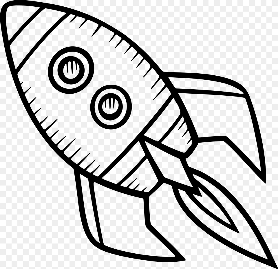 Spaceship Clipart Spaceship Rocket Clipart Black And White, Gray Png