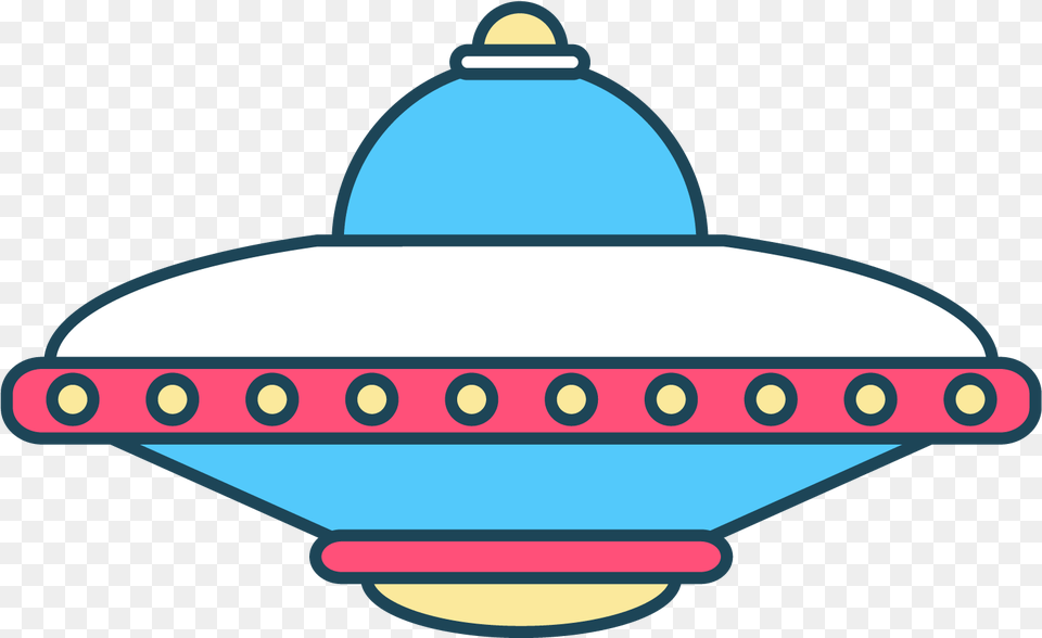 Spaceship Clipart Ufo Colorful Space Ship Blue Ufo Cartoon, Clothing, Lighting, Hat, Dome Free Transparent Png