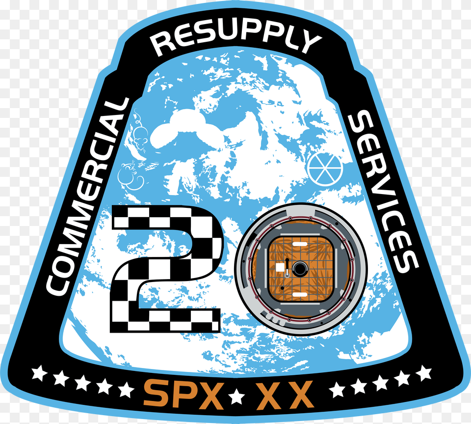 Spacex Crs 20 Patch, Sticker, Logo, Disk, Emblem Png Image