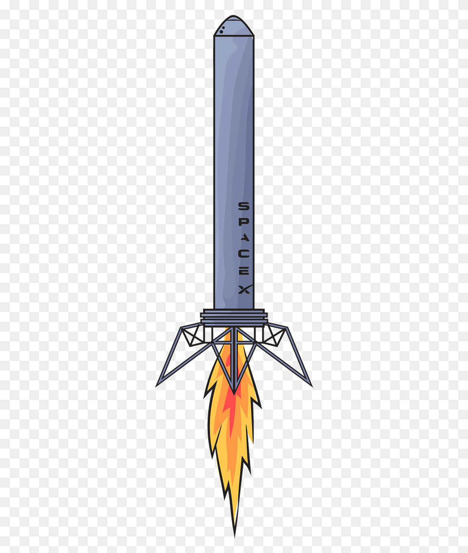 Spacex Falcon 9 First Stage Landing Clipart, Sword, Weapon, Architecture, Building Png