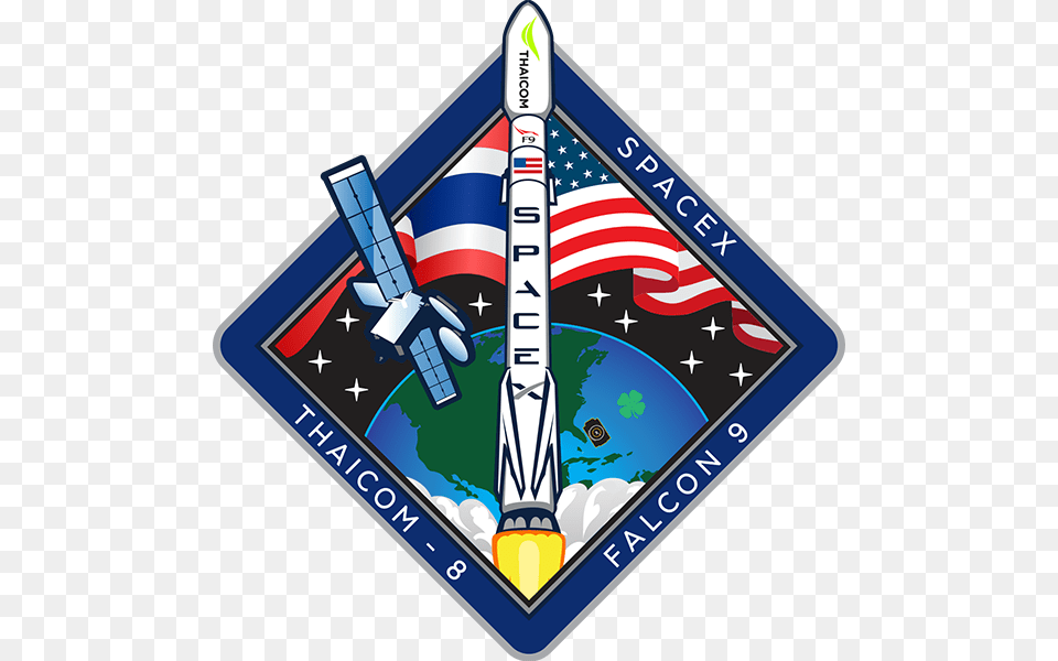 Spacex Thaicom 8 Mission Patch, Emblem, Symbol, Scoreboard Free Png Download