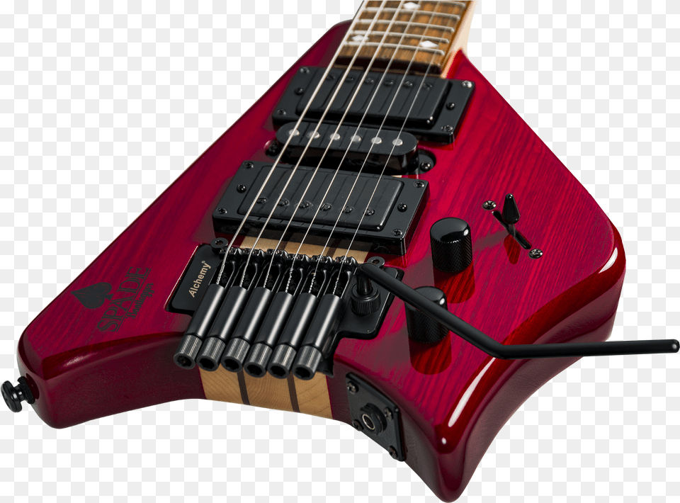 Spade Hsh Red Clear With Floating Hybrid Guitar, Electric Guitar, Musical Instrument, Bass Guitar Png Image