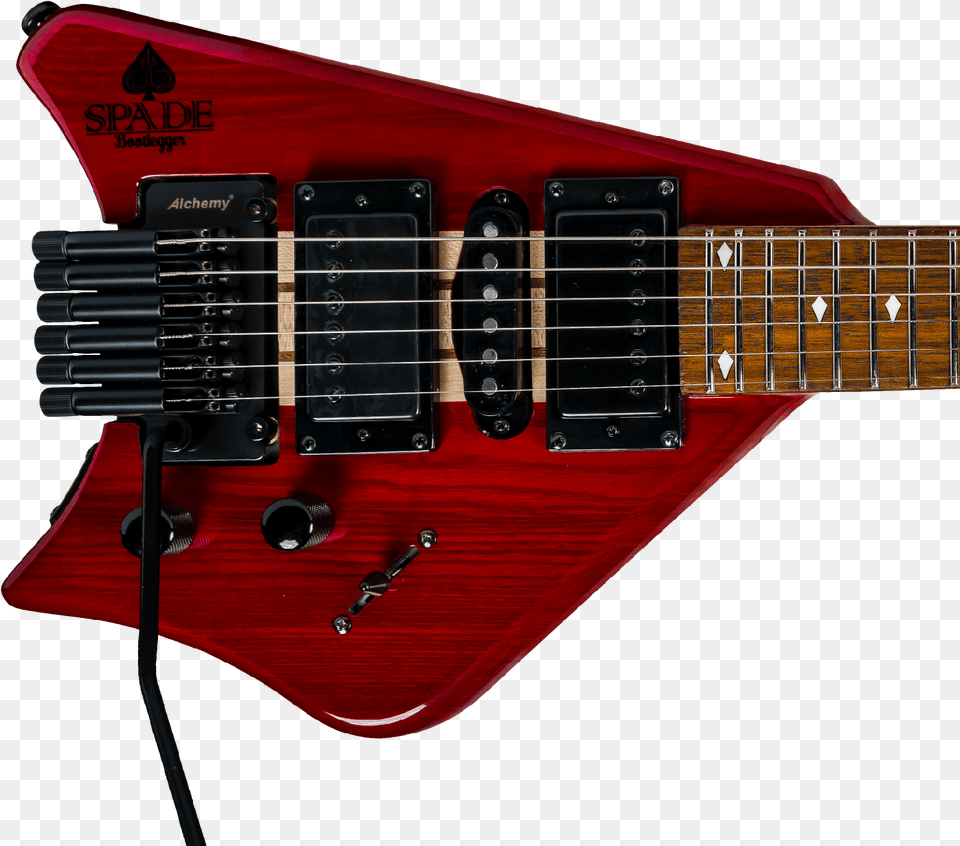 Spade Hsh Red Clear With Floating Solid, Electric Guitar, Guitar, Musical Instrument, Bass Guitar Free Transparent Png