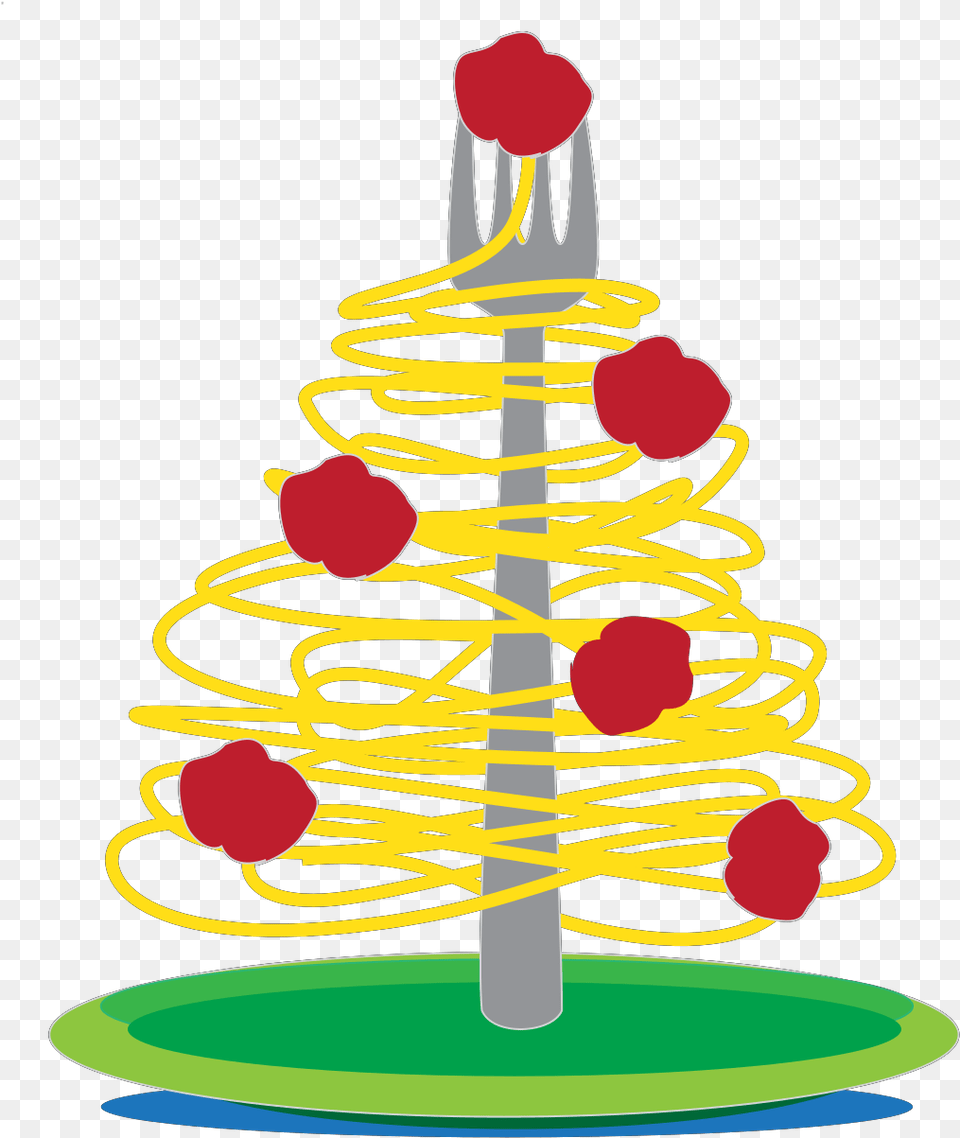 Spaghetti And Meatball Christmas Tree, Birthday Cake, Cake, Cream, Dessert Free Png Download