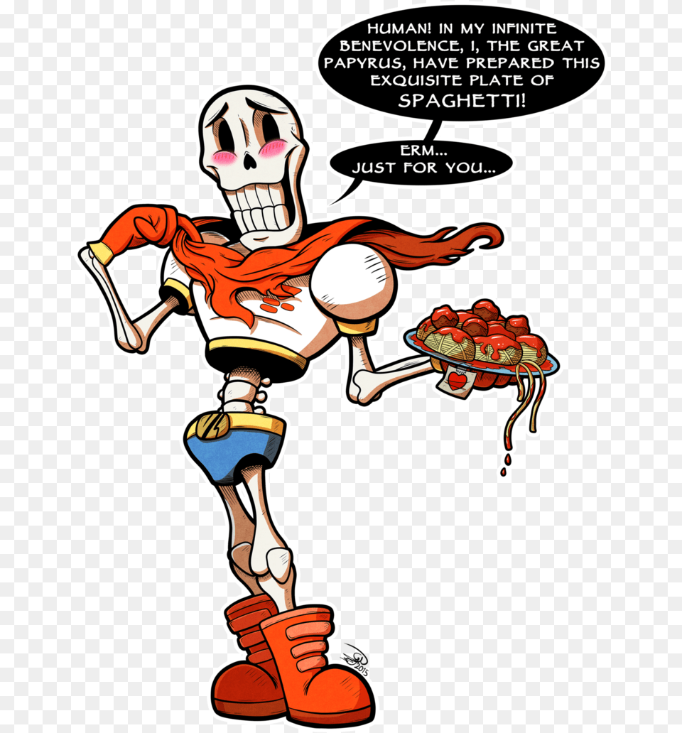 Spaghetti By Gray Day Undertale Papyrus And Spaghetti, Book, Comics, Publication, Person Free Transparent Png