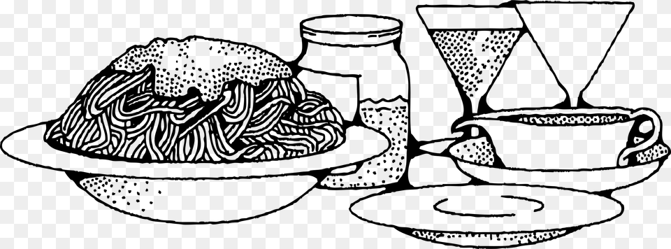 Spaghetti Clip Arts Meal Clipart Black And White, Gray Free Transparent Png