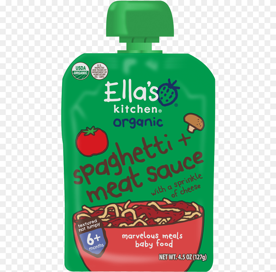 Spaghetti Meat Sauce Ellas Kitchen Carrots Apples Parsnips, Bottle, Food, Ketchup, Berry Free Png Download