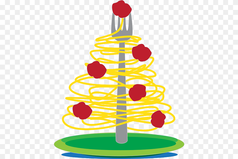 Spaghetti Meatballs Meal Spaghetti Christmas Tree, Cutlery, Fork, Birthday Cake, Cake Png