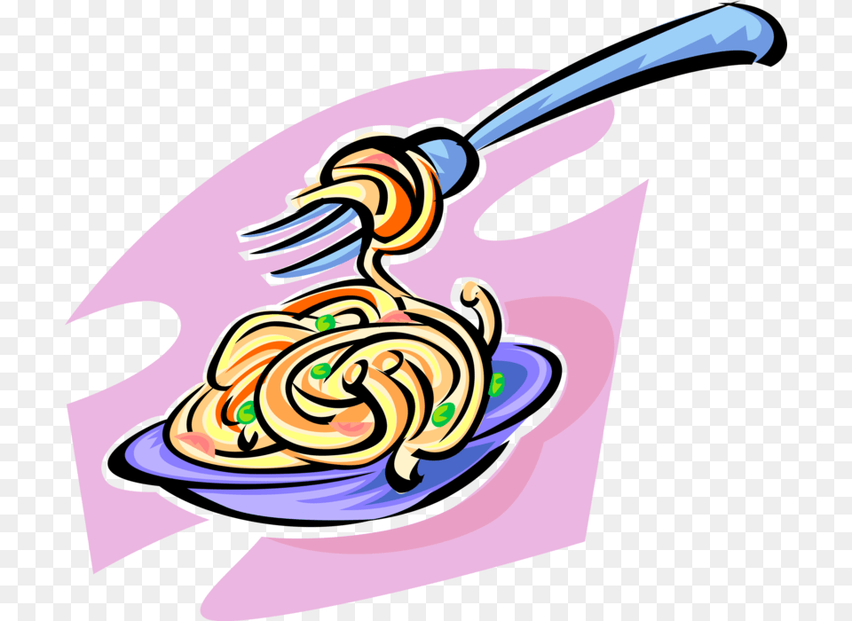 Spaghetti Pasta Dinner In Bowl With Fork, Cutlery, Cream, Dessert, Food Png Image