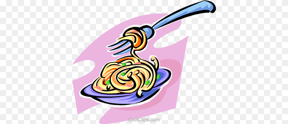 Spaghetti Royalty Vector Clip Art Illustration, Cutlery, Fork, Food Free Transparent Png