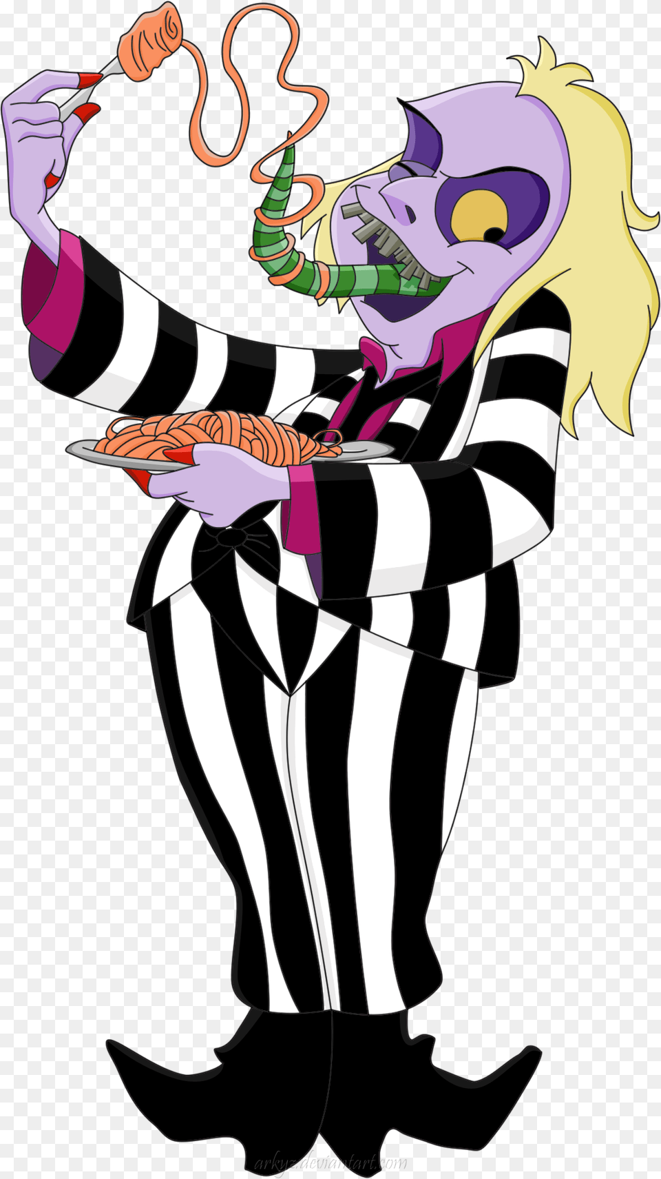 Spaghetti Twirl By Arkyz Clipart Library Beetlejuice, Book, Comics, Publication, Performer Free Png
