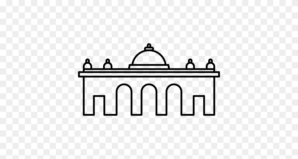 Spain Alcala Gate Alcala Gate Landmark Icon With And Vector, Gray Free Png Download