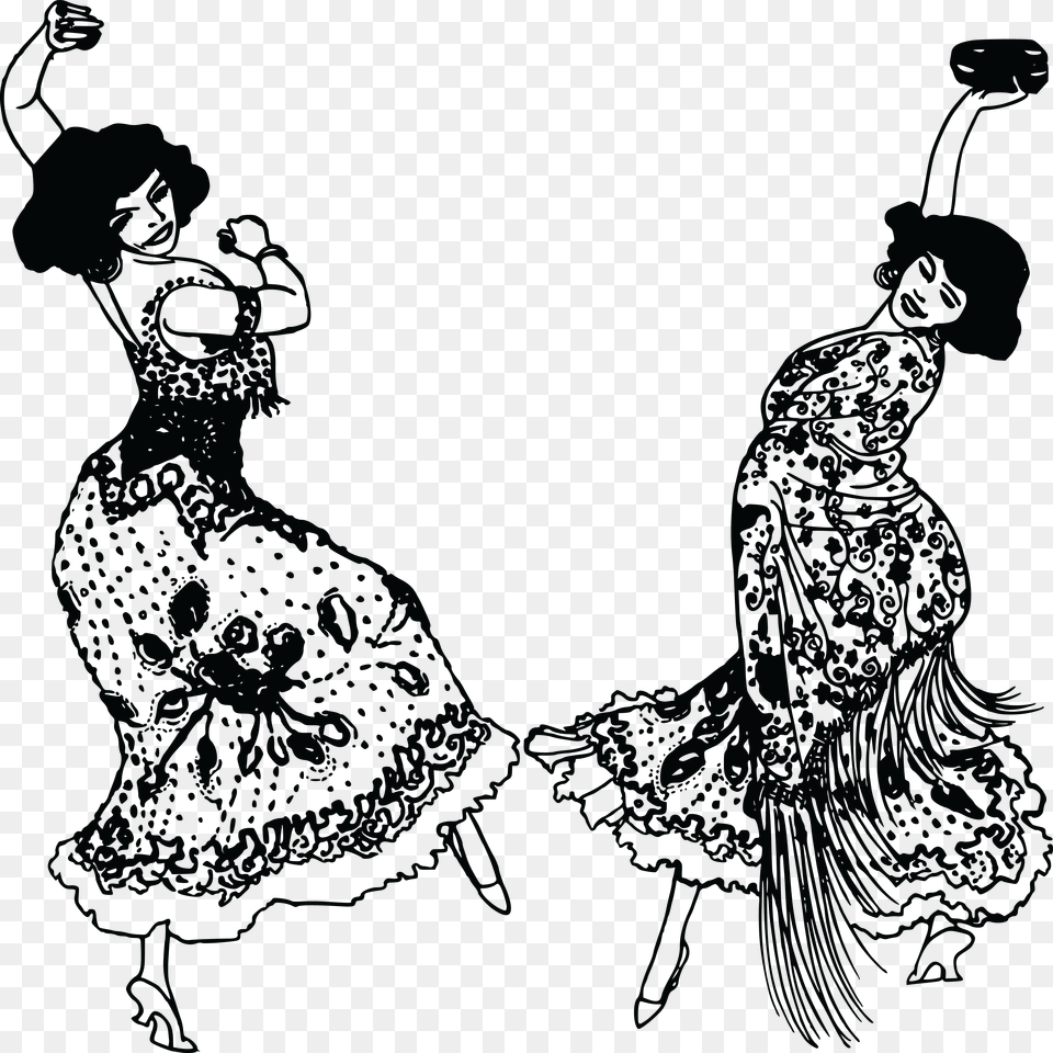 Spain Clip Art Black And White, Dancing, Leisure Activities, Person, Performer Png Image
