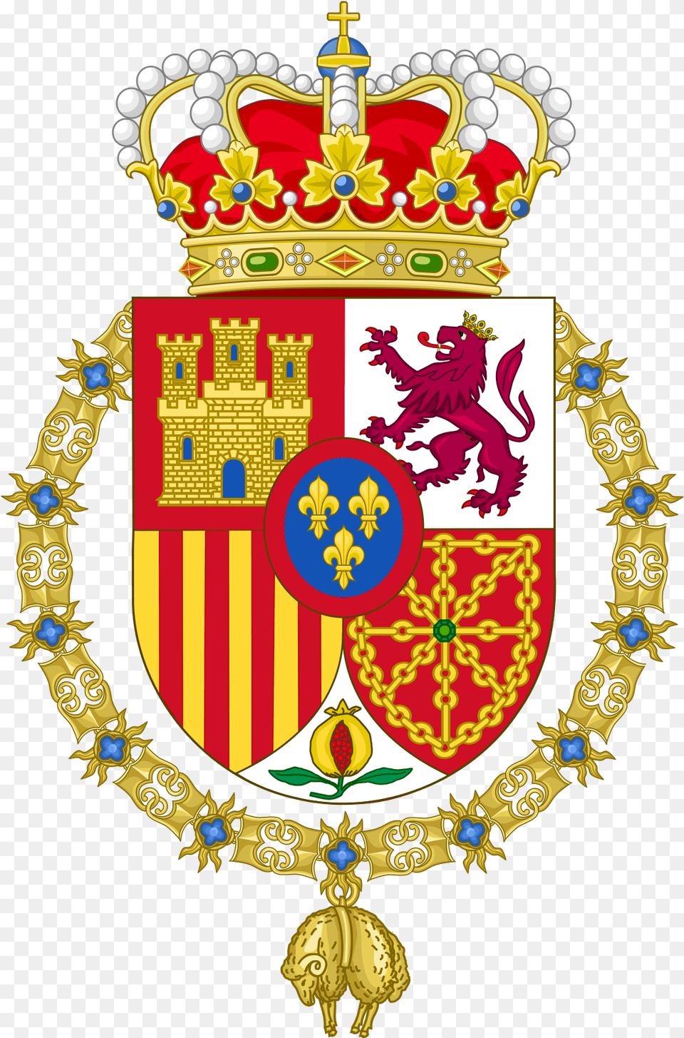 Spain Crown Clipart Spanish Royal Family Crest, Badge, Logo, Symbol, Emblem Png Image