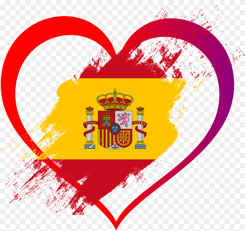 Spain Flag Heart Png