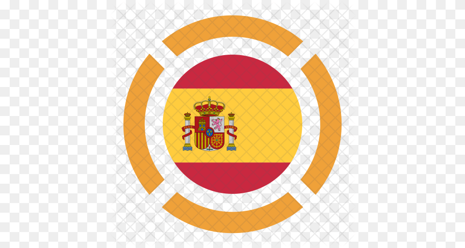 Spain Flag Icon Of Flat Style Spain Flag Circle, Logo, Emblem, Symbol Png Image