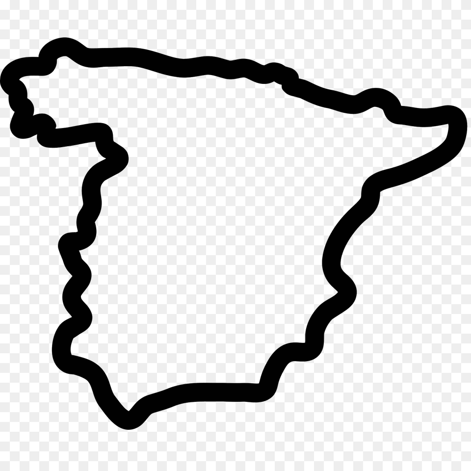 Spain Map Icon, Gray Free Png