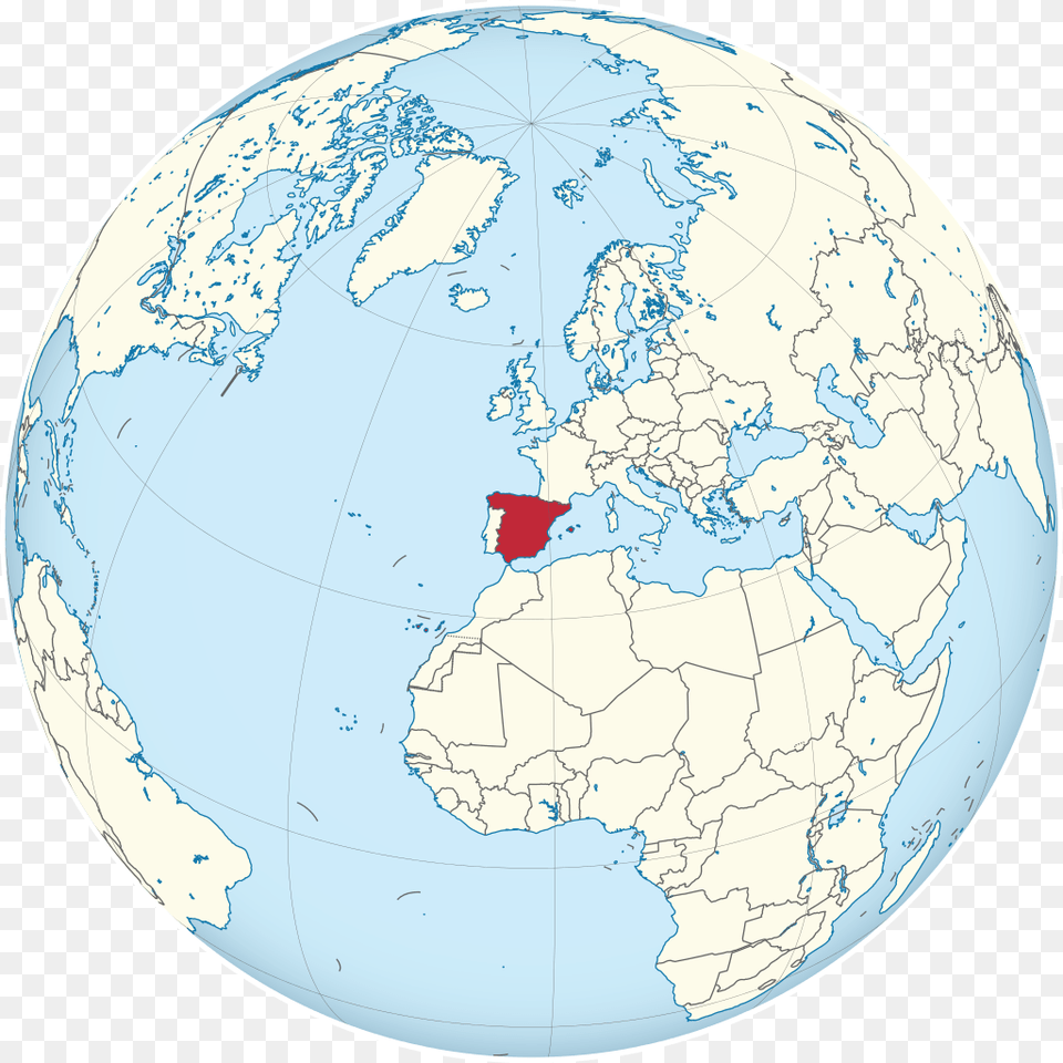 Spain On The Globe World Map Spain, Astronomy, Outer Space, Planet, Sphere Free Transparent Png