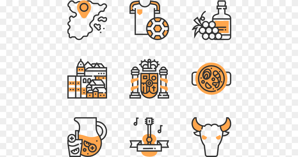 Spain Spanish Icons, Animal, Cattle, Cow, Livestock Free Png Download