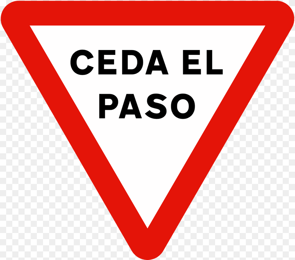 Spain Traffic Signal R1 Ceda El Paso De Transito, Sign, Symbol, Road Sign, Dynamite Png Image