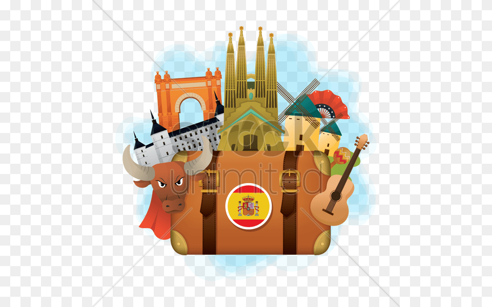Spain Travel Concept Vector Image, City Free Png Download