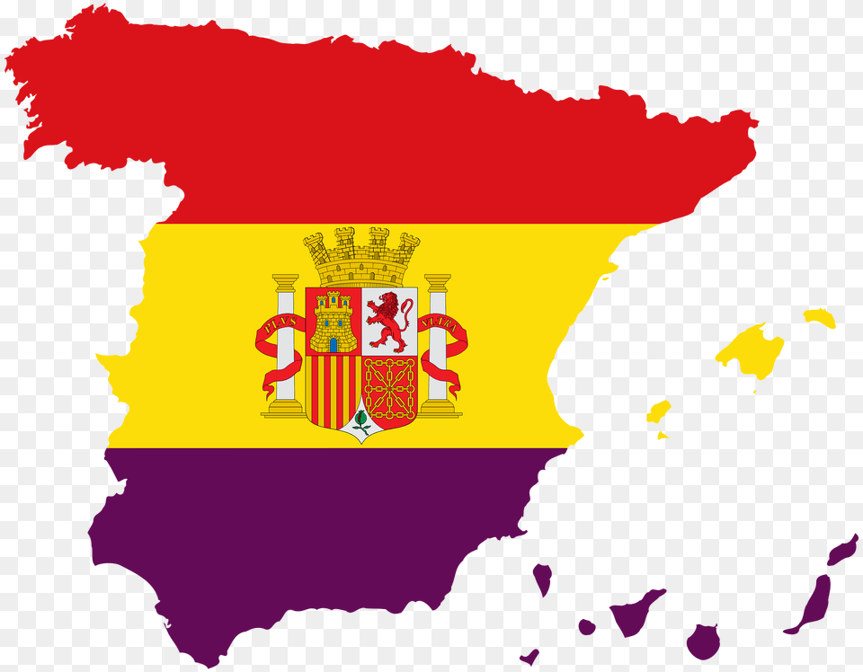 Spain With Second Spanish Republic Flag And Coat Of Arms Clipart, Logo, Text Png Image