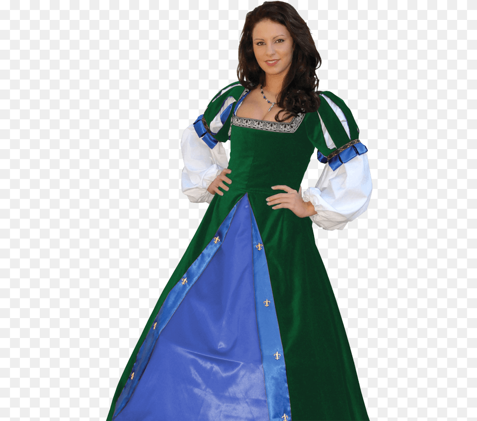 Spanish Brial Gown Renaissance Clothing For Women, Formal Wear, Person, Sleeve, Fashion Free Png