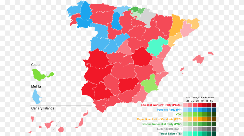 Spanish Election Results 2019, Chart, Plot, Map, Atlas Free Png
