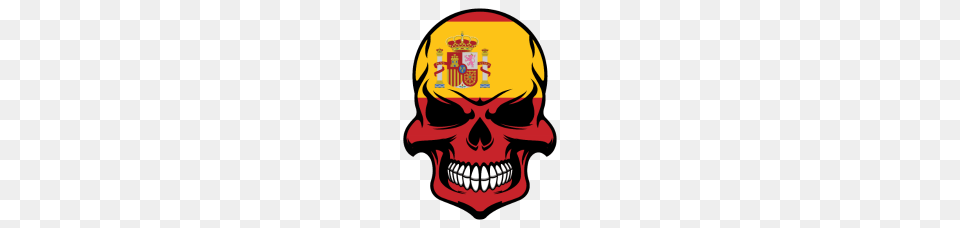 Spanish Flag Skull Cool Spain Skull, Person Free Transparent Png