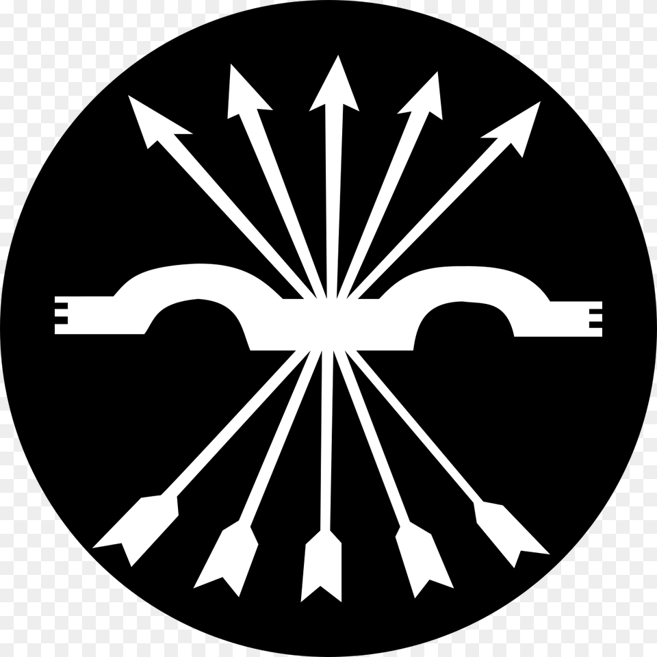 Spanish Nationalist Air Force Black Roundel With White Blue Division, Weapon, Arrow Png