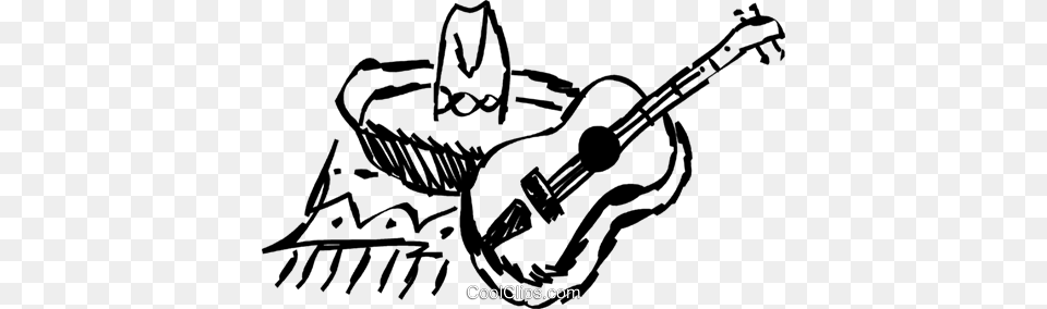 Spanish Royalty Vector Clip Art Illustration, Clothing, Hat, Guitar, Musical Instrument Free Png