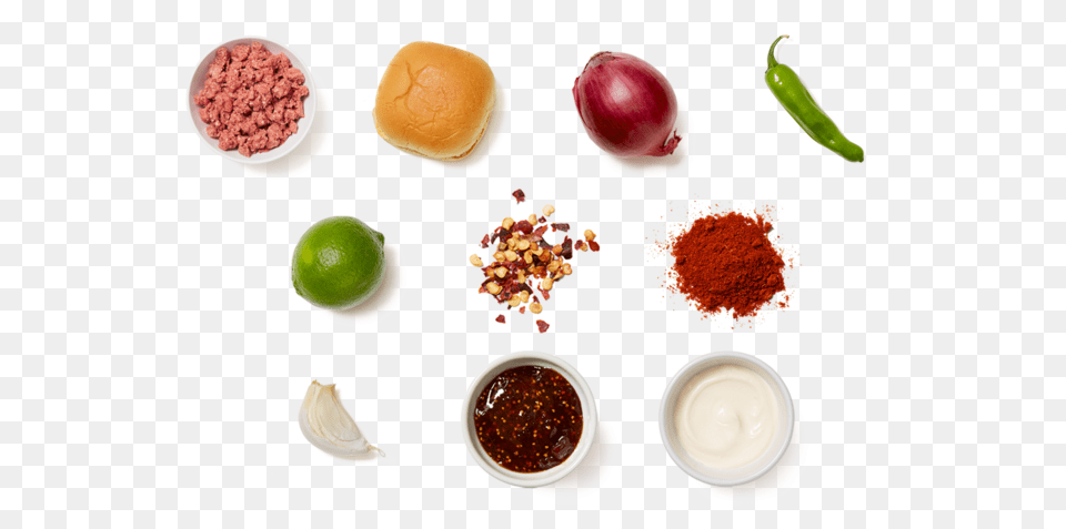 Spanish Spiced Burgers With Charred Shishito Peppers Pesto, Produce, Plant, Meal, Lunch Free Png Download