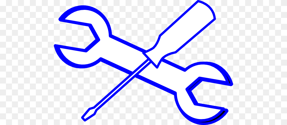 Spanner Screwdriver Blue Outline Clip Art, Device, Grass, Lawn, Lawn Mower Png Image