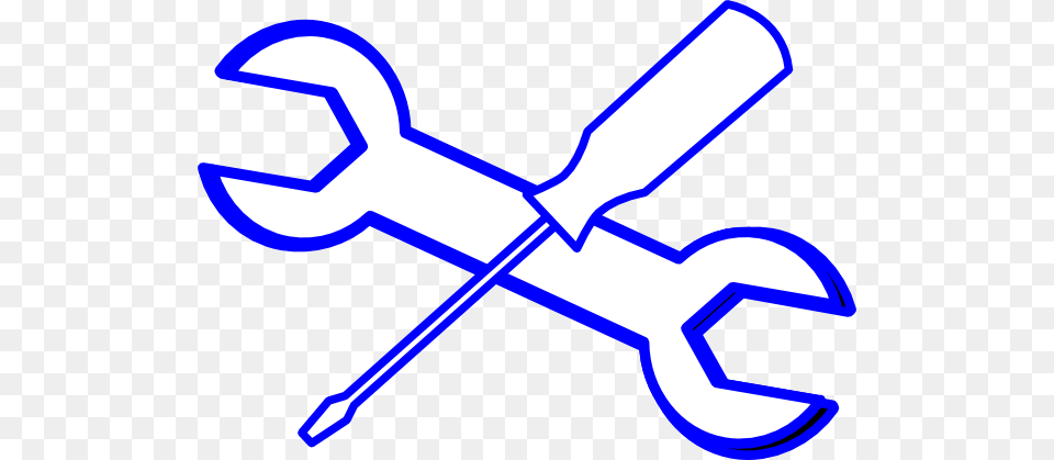 Spanner Screwdriver Blue Outline Clip Arts, Device, Grass, Lawn, Lawn Mower Png