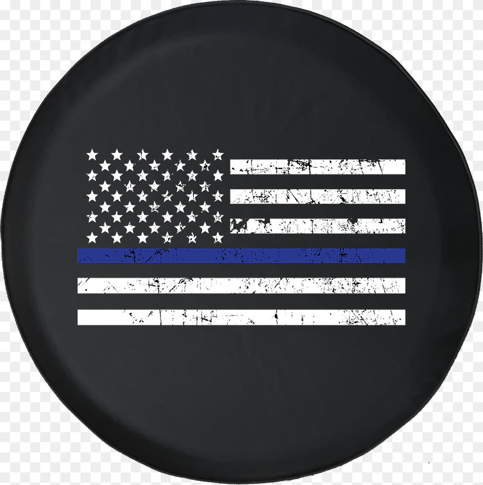 Spare Tire Cover American Flag Thin Blue Line Camperfor Thin Blue Line Jeep Spare Tire Covers Free Png Download