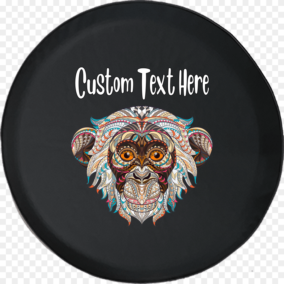 Spare Tire Cover Personalized Monkey Mosaicimpaneze Animal Kingdom Adult Coloring Book, Accessories, Portrait, Photography, Person Png Image